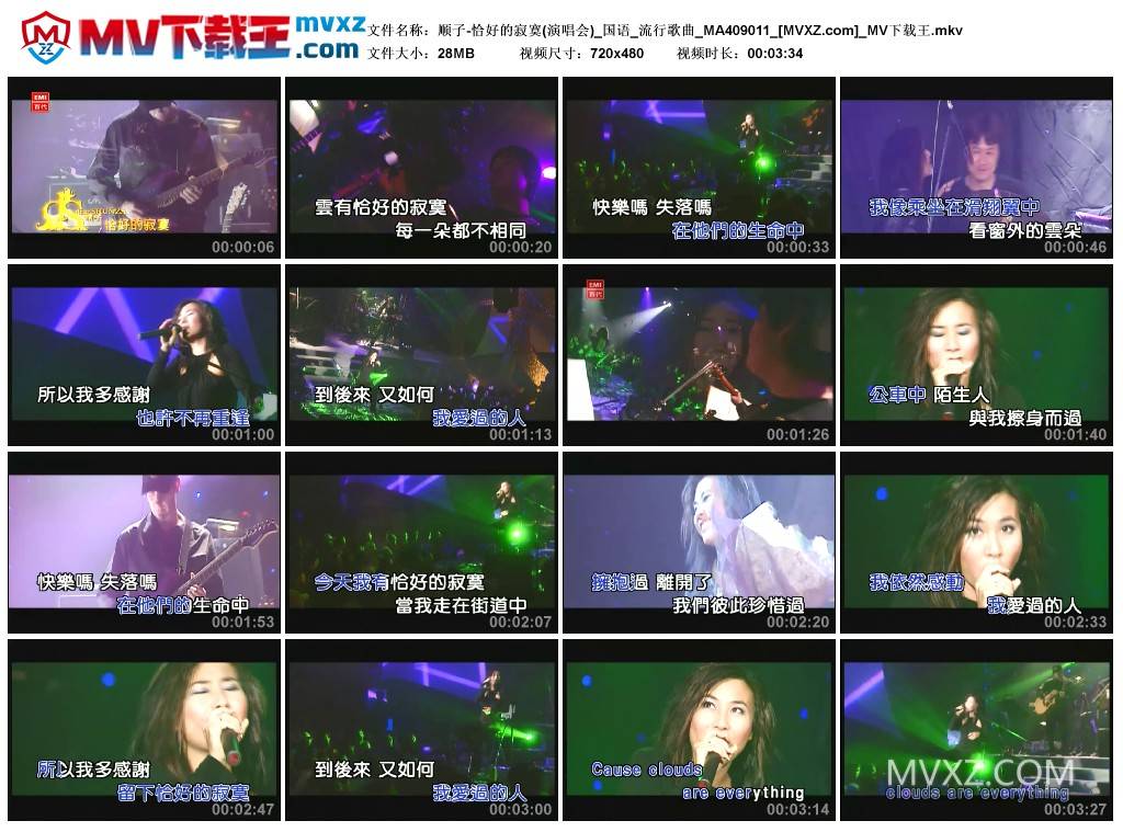 顺子-恰好的寂寞(演唱会)_国语_流行歌曲_MA409011